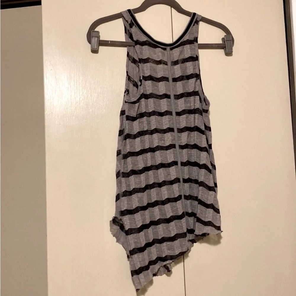 Free People Striped Asymmetrical Tank Top